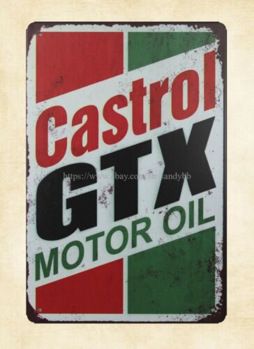Castrol Oil Gtx - Placa de metal com reproduções de