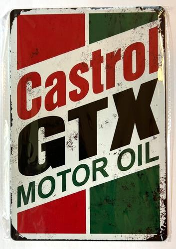 Castrol Oil Gtx - Placa de Metal Vintage Castrol GTX