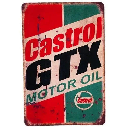 Placa de Metal Castrol GTX Óle - Castrol Oil Gtx avaliação e preço